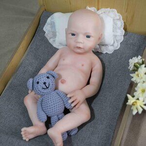 18.5" Full Silicone  Reborn Baby Doll Vinyl Dolls,Gifts for Newborn Babies